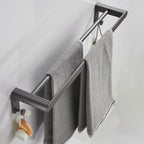 Modern Gray Bathroom Accessory as Individual Piece or as Set Made of Metal