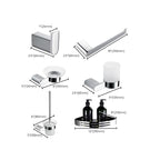 Contemporary Bathroom Accessories Hardware Set in Silver with Soap Dish