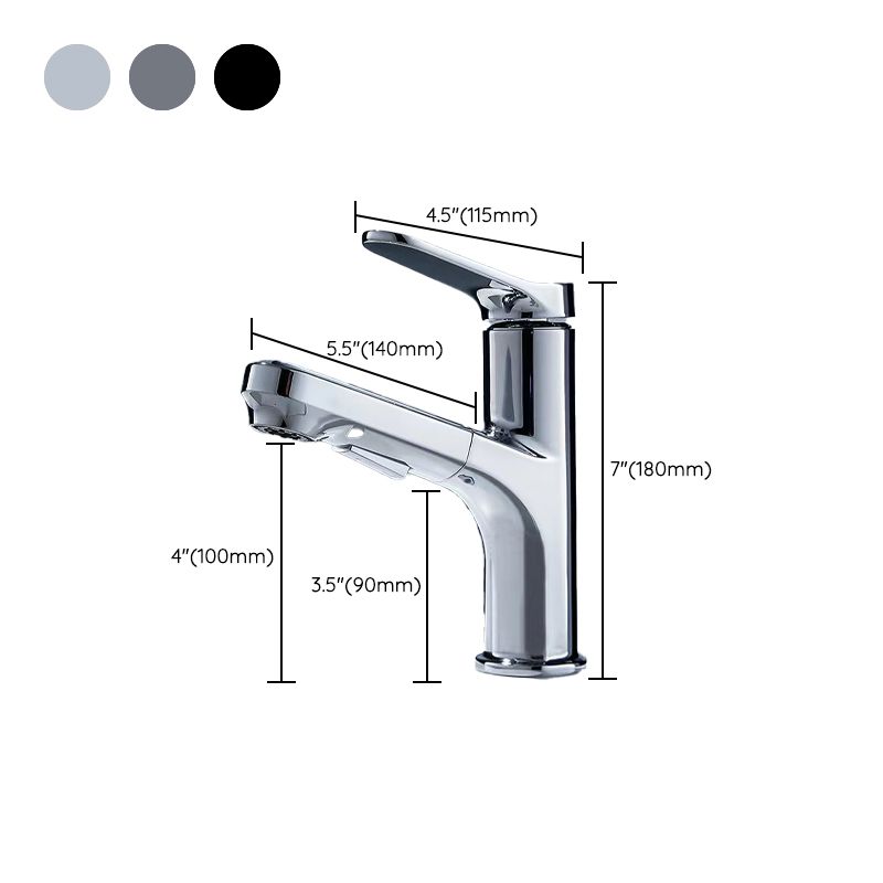 Modern Basin Faucet Solid Copper Centered Sink Faucet for Bathroom