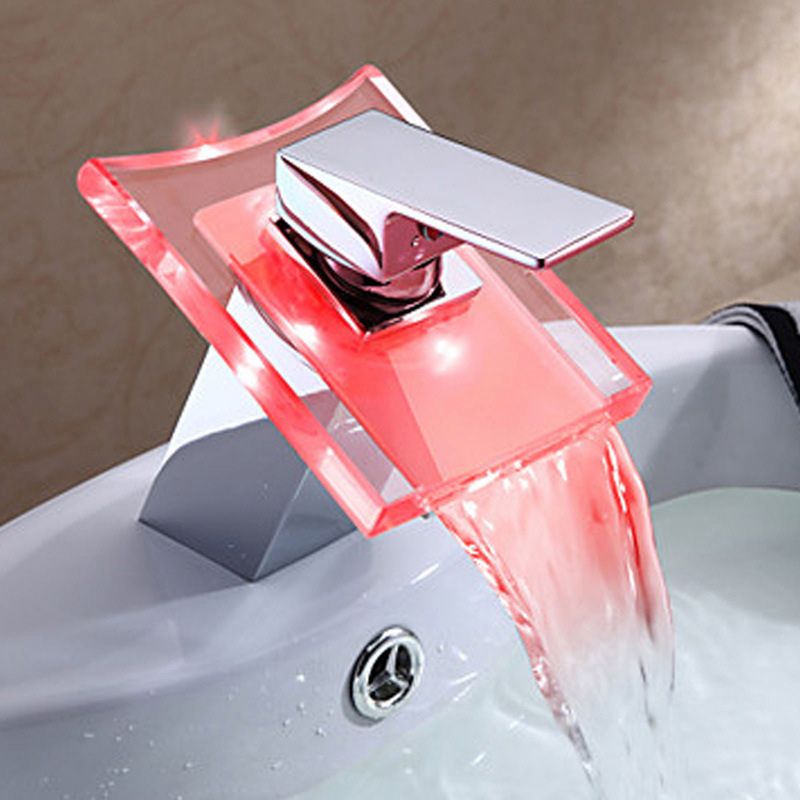 1-Handle Basin Mixer 1-Hole Copper Sink Tap with LED Lighting