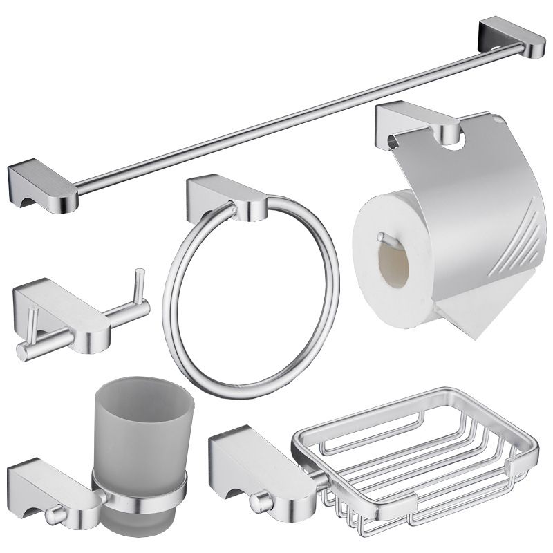6-piece chrome bathroom accessory as a single item or as a set with towel ring bar