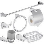 6-piece chrome bathroom accessory as a single item or as a set with towel ring bar