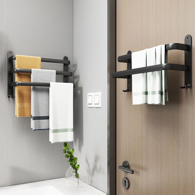 Modern black aluminum bathroom accessory set towel bar bathroom fittings