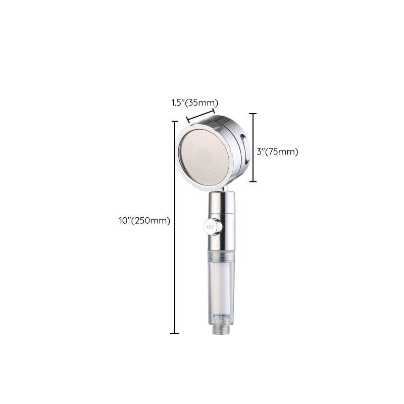 Modern Handheld Showerhead 3 Spray Round Metal Shower Heads