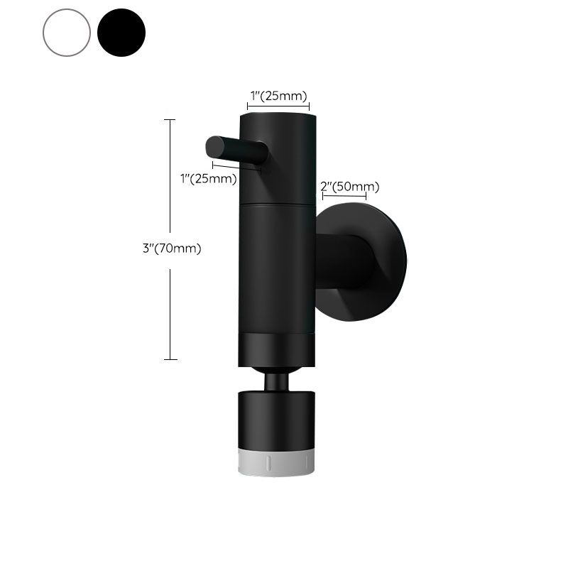 Contemporary Wall-Mounted Bathroom Faucet One Hole Solid Brass Round Faucet