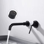 Round Single Handle Bathroom Faucet 2-Hole Wall Mounted Bathroom Faucet with Swivel Head