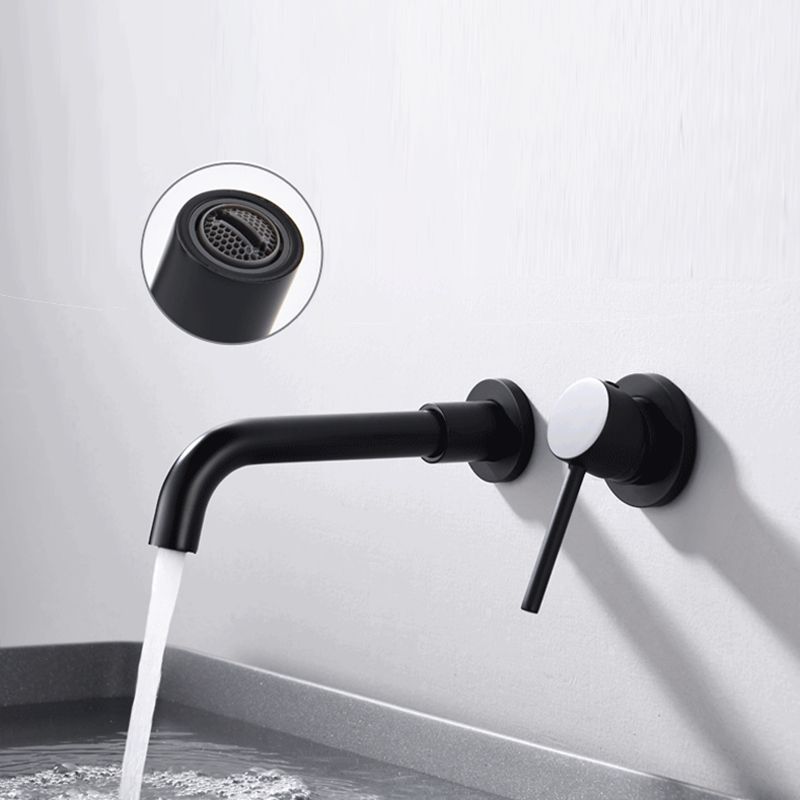 Round Single Handle Bathroom Faucet 2-Hole Wall Mounted Bathroom Faucet with Swivel Head