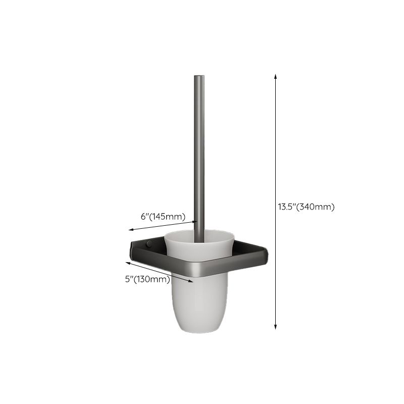 Modern gray aluminum bathroom accessory set