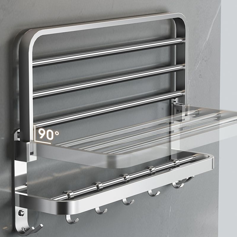 Polished Chrome Modern Bathroom Accessory Set in Stainless Steel with Bath Shelf/Towel Bar