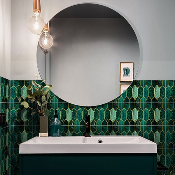 Polygon Peel and Stick Splash Guard Tile PVC Mosaic Peel and Stick Tile for the Kitchen