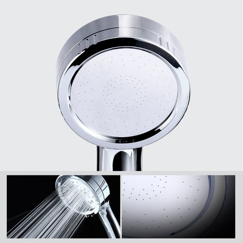 Modern handheld shower head 5 spray patterns chrome round wall mounted shower head