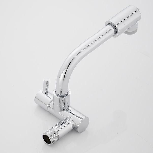 Wall-mounted metal bathtub filler with low arc waterfall bathtub faucet