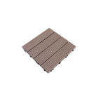 12" X 12" 4-Slat Square Deck/Patio Floor Tiles Snap Installation Floor Plank Tiles