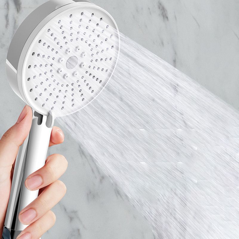 Plastic Handheld Showerhead Round Hand Shower with Self-Cleaning