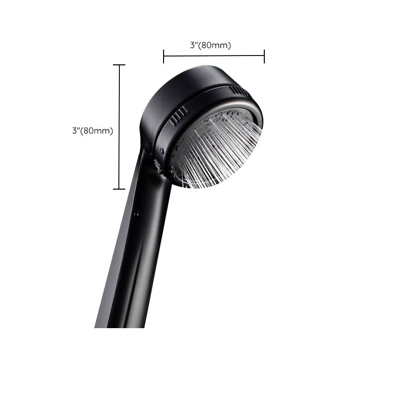 Contemporary Showerhead Round Handheld Showerhead Combination in Black