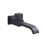Contemporary Wall Mounted Bathroom Faucet Handle Knob Solid Brass Square Faucet