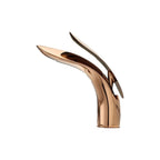 Brass 1-Hole Basin Faucet Lever Handle Sink Faucet Round Modern Faucet for Bathroom
