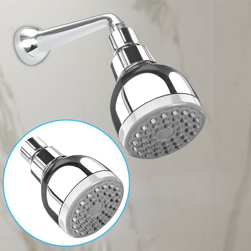 Silver Round Shower Head Standard Spray Pattern Wall Mounted Shower Head