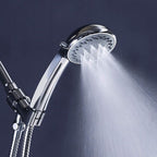 Round Handheld Showerhead in Silver Leak-Resistant Wall-Mounted Showerhead