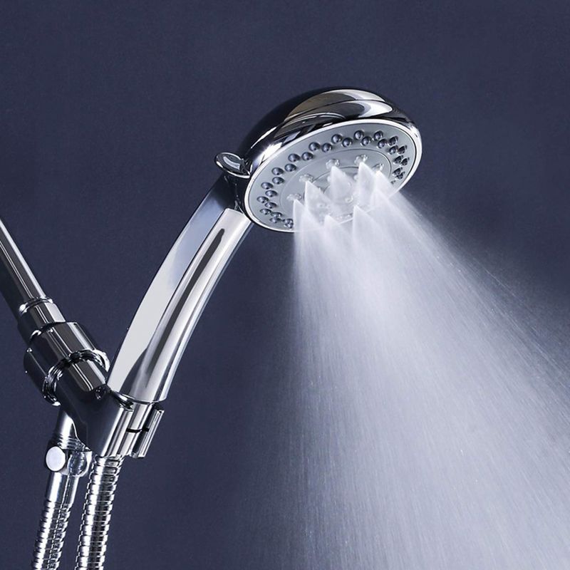 Round Handheld Showerhead in Silver Leak-Resistant Wall-Mounted Showerhead