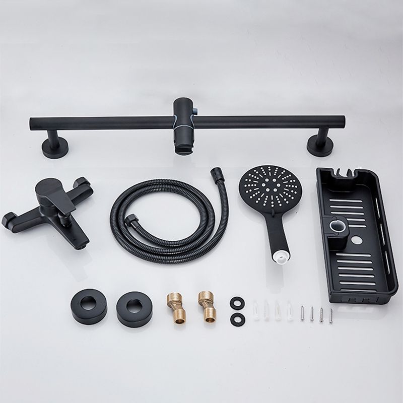 Brass Wall-Mounted Shower System Single Handle Shower with Lever Handle