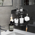 Black/Silver Bath Set Modern 1/2/3-Piece Anti-Rust Bath Rack