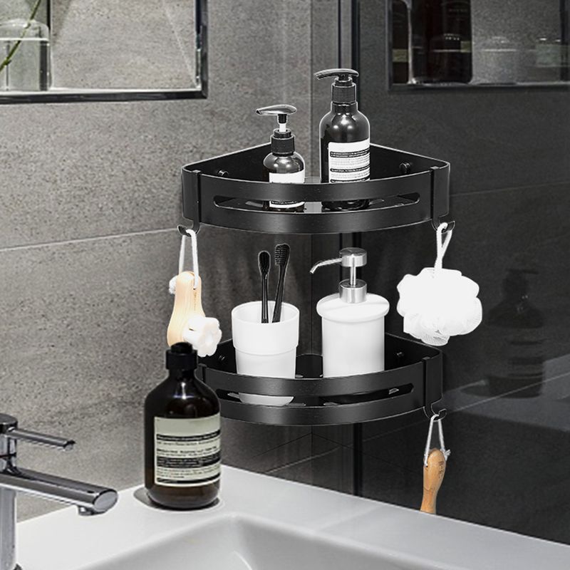 Black/Silver Bath Set Modern 1/2/3-Piece Anti-Rust Bath Rack