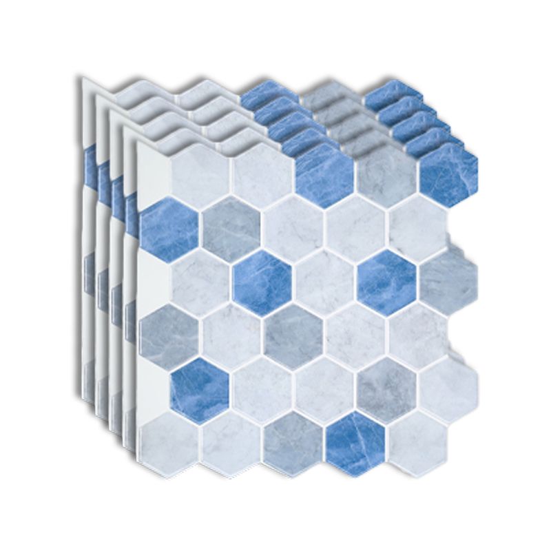 Peel-and-Stick Tiles Hexagonal Waterproof PVC Peel & Stick Mosaic Tile for Shower