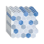 Peel-and-Stick Tiles Hexagonal Waterproof PVC Peel & Stick Mosaic Tile for Shower