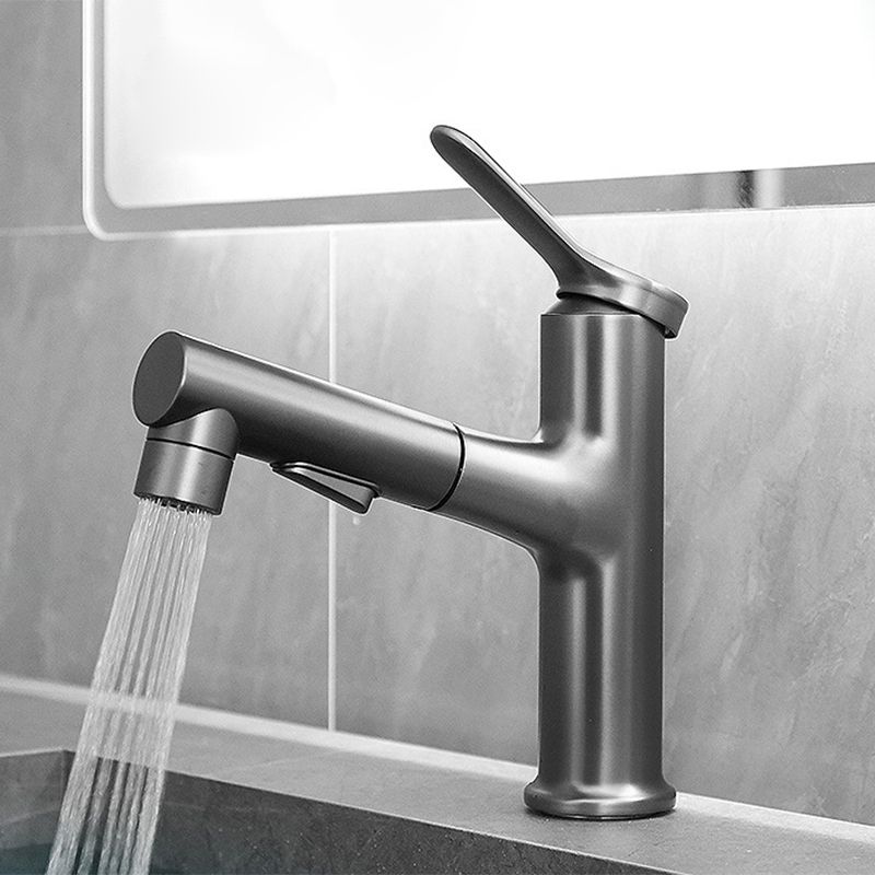 Contemporary Single Color Faucet Low Arc Centerset Sink Faucet for Bathroom
