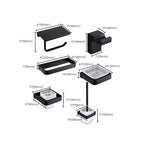 Black Bathroom Accessories Hardware Set with Towel Rail and Bath Shelf