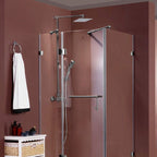Contemporary Shower Combo Fixed Shower Head Stainless Steel Wall Mounted Square Shower Head