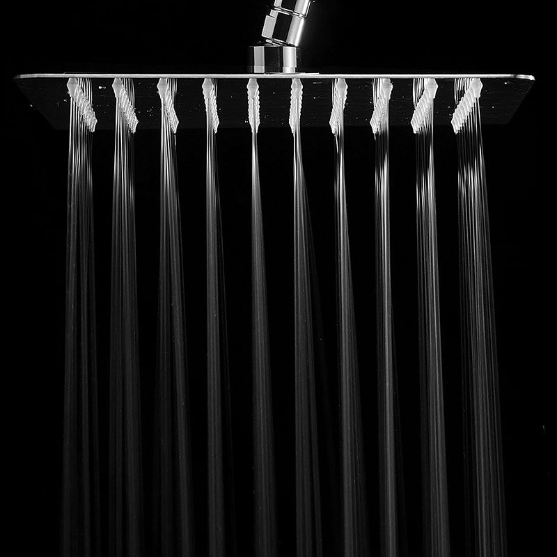 Contemporary Shower Combo Fixed Shower Head Stainless Steel Wall Mount Square Shower Head