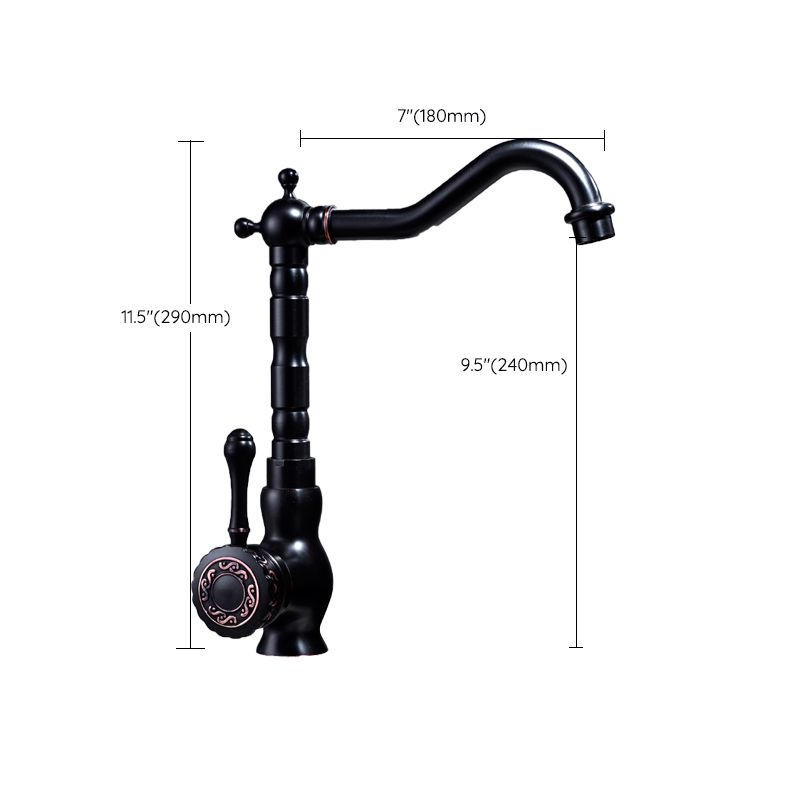 Glam Style Sink Faucet with Swivable Spout and Lever Handle
