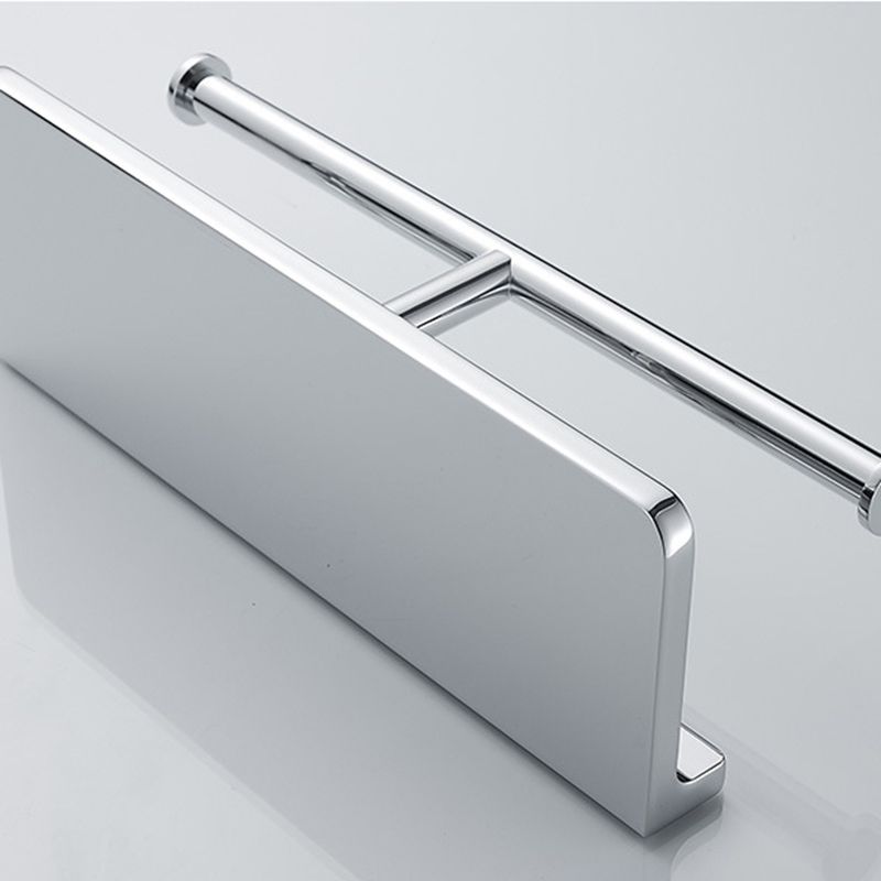 Contemporary 2-piece bathroom set made of polished chrome stainless steel toilet paper holder