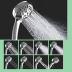 Modern Shower Head for Bathroom 9-Jet Round Wall-Mounted Shower Head