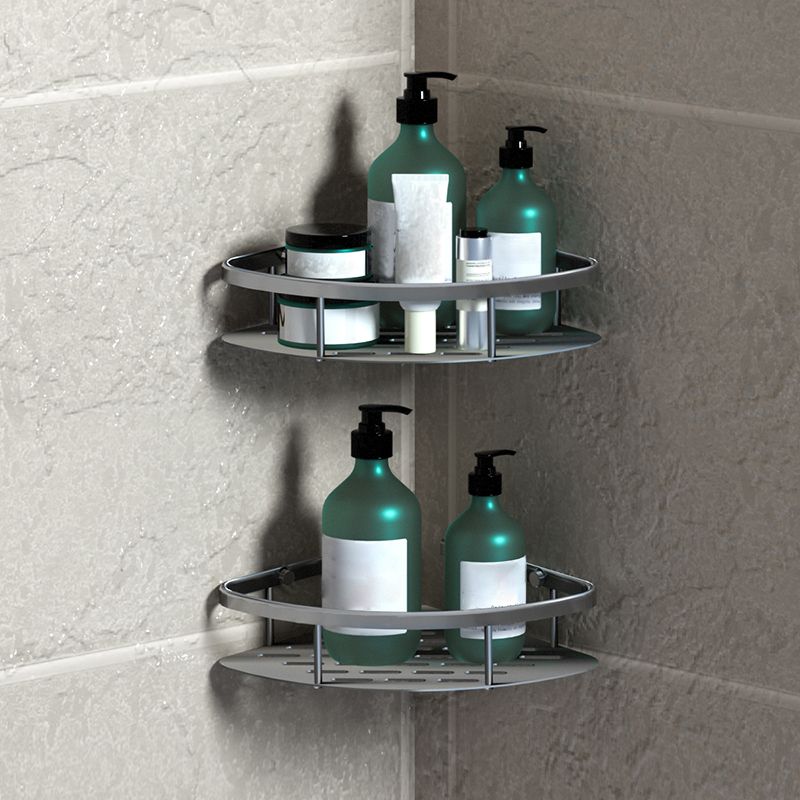 3-piece modern bathroom accessory set aluminum bathroom shelf in silver