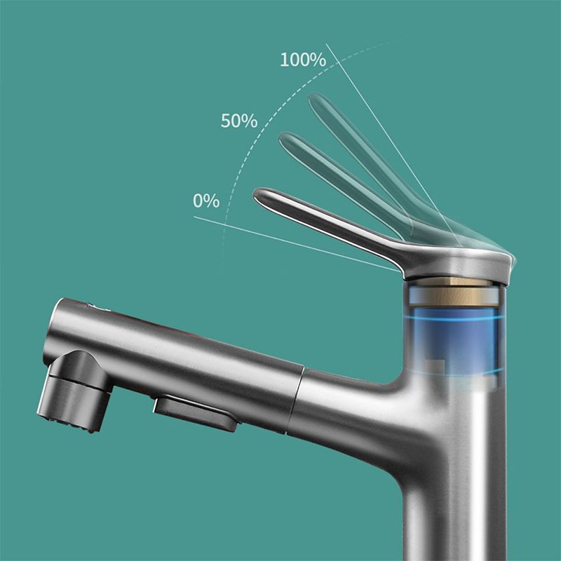 Contemporary Single Color Faucet Low Arc Centerset Sink Faucet for Bathroom