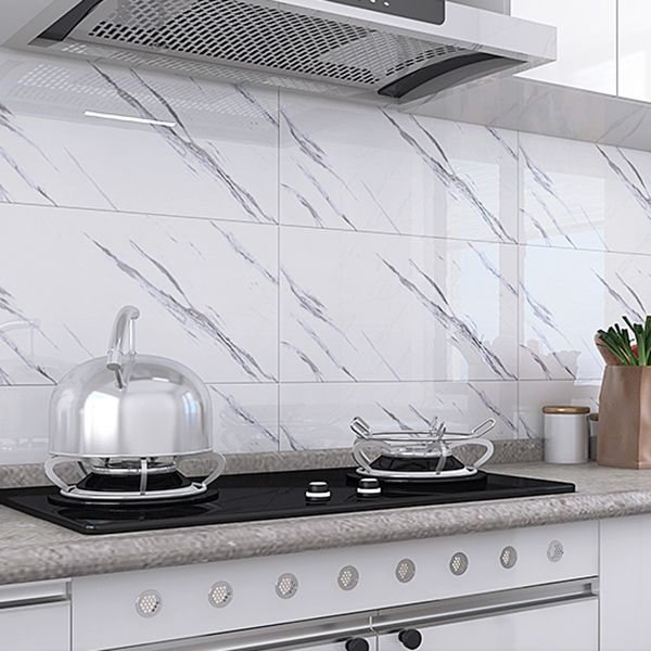 Rectangular PVC 12" X 23" 6-Pack Peel and Stick Wall Tile Kitchen and Bathroom Back Splash