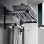Modern Bathroom Accessory Set Black Soap Dish Bath Shelf Bathroom Set