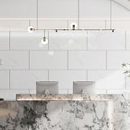 Marbling Stain Resistant Tiles PVC Single Peel & Stick Tiles for Backsplash