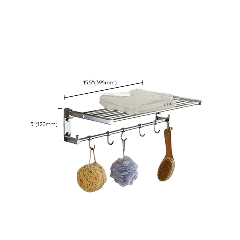 Polished Chrome Modern Bathroom Accessory Set Silver Towel Holder/Bath Shelf