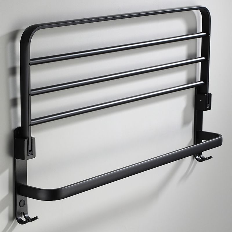Contemporary Bathroom Accessory Set Black Surface Bathrobe Hook/Towel Ring Bar