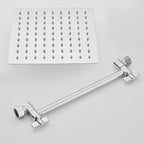 Silver Square Fixed Shower Head Modern Style Wall Mounted Shower Head