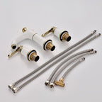 Glam Bathtub Faucet Trim Deck Mounted Lever Handle Swivel Spout Bathtub Faucet