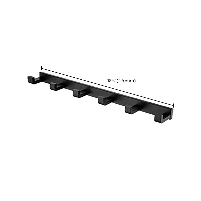 Modern Classic Bathroom Accessories Set in Stainless Steel Matte Black Bathrobe Hook/Towel Ring Bar