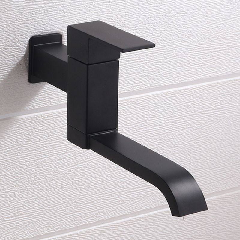 Contemporary Wall Mounted Bathroom Faucet Lever Handles Low Arc Swivel Brass Faucet
