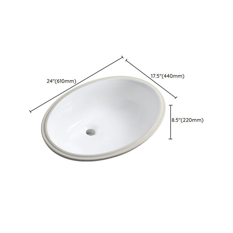 Modern Oval Washstand Ceramic Table Installation Sink Bathroom