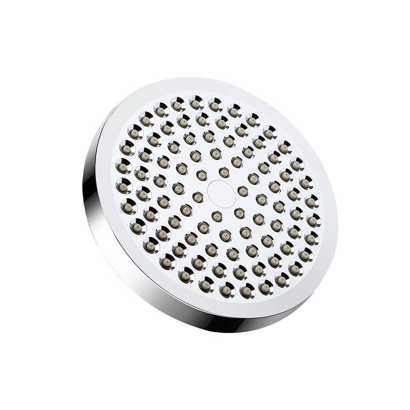 Modern Standard Shower Set Double Round Metal Adjustable Spray Pattern Shower Head
