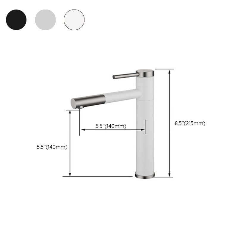 Modern Vessel Sink Faucet Stainless Steel Single Handle Low Arc Pull Down Vessel Faucet